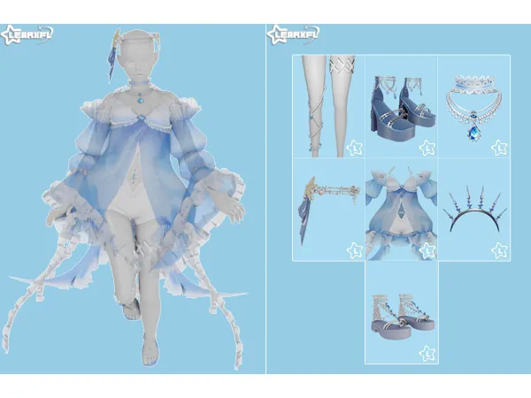 Mix 10 Collection Sea Fairy [7 Items] by Learxfl - The Sims 4 Custom Content