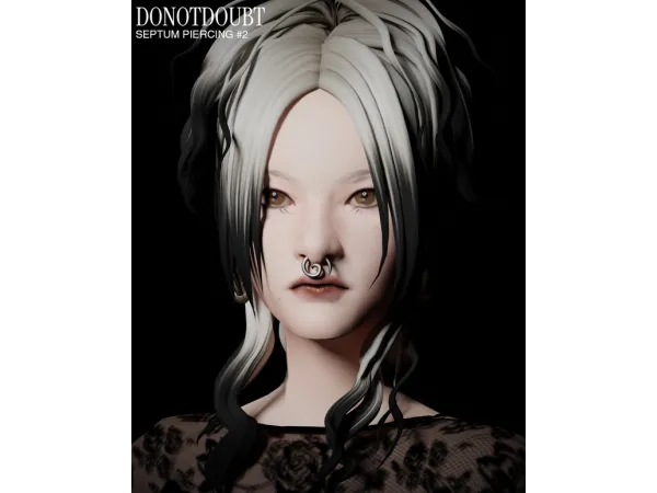 Maxis Match Septum Piercing 2 by Do Not Doubt - The Sims 4 Custom Content