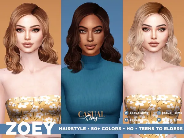 Alpha Zoey Hairstyle by casualsims - The Sims 4 Custom Content