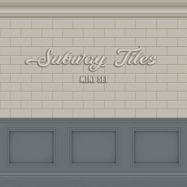 Mix Subway Tiles Mini Set by simsfinds - The Sims 4 Custom Content