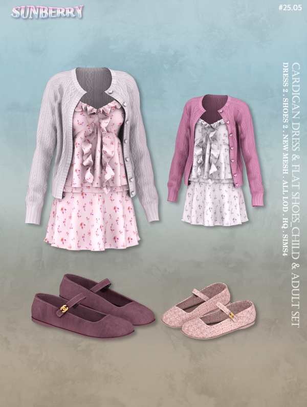 Alpha [SUNBERRY] 2505_Child Adult Set_Dress Shoes by simsfinds - The Sims 4 Custom Content
