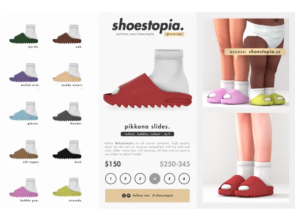 Alpha Shoestopia pikkon slid child toddler infant version by shoestopia - The Sims 4 Custom Content
