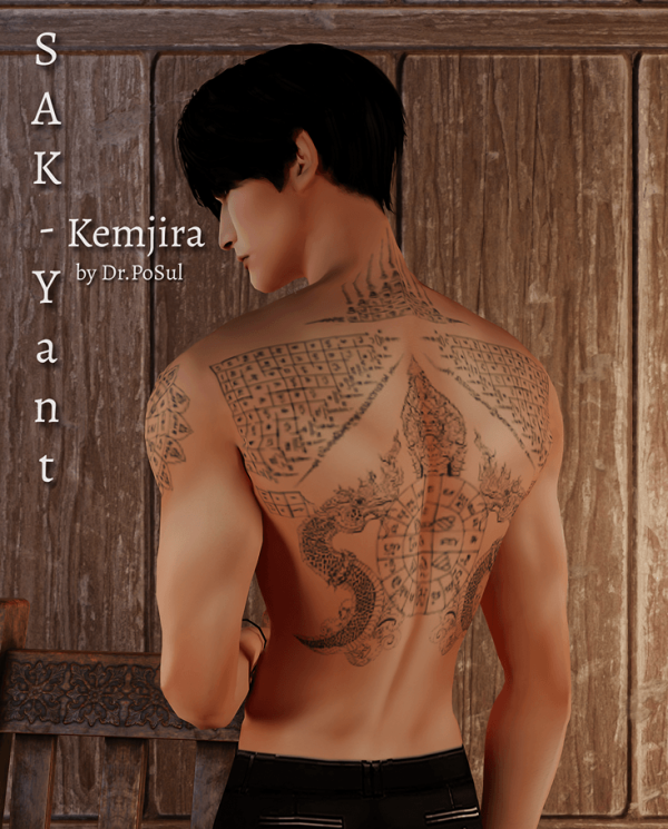 Mix Tattoo Collection Sak Yant Pallet Kemjira by simsfinds - The Sims 4 Custom Content