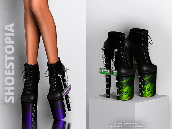 Alpha Shoestopia Succubus High Heeled Boots by shoestopia - The Sims 4 Custom Content