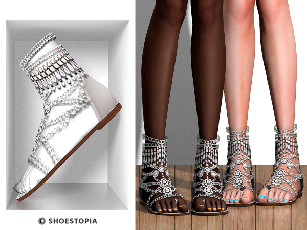 Alpha Shoestopia Bow Down Sandals by shoestopia - The Sims 4 Custom Content