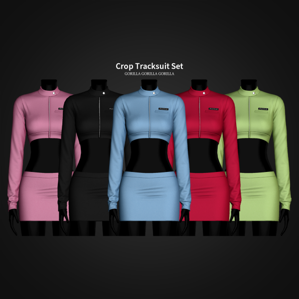 Alpha Crop Tracksuit Set by simsfinds - The Sims 4 Custom Content