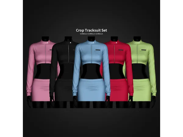 Alpha Crop Tracksuit Set by gorillax3 - The Sims 4 Custom Content