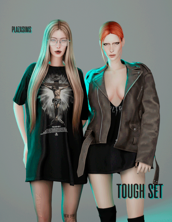 Alpha Tough set by simsfinds - The Sims 4 custom content