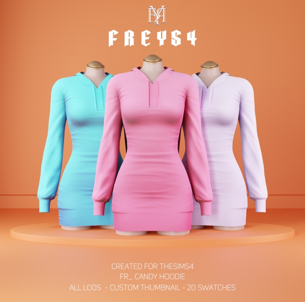 Alpha Candy Hoodie by freys4 - The Sims 4 Custom Content