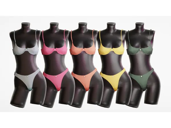 Alpha Chamomile Bikini by simsfinds - The Sims 4 Custom Content