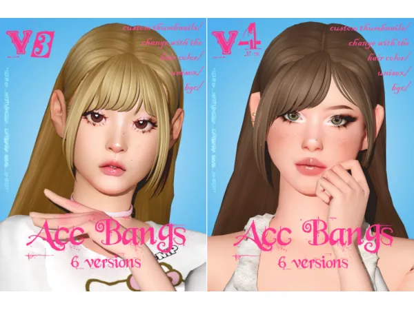 Maxis Match Accessory Bangs Pack by simsfinds - The Sims 4 Custom Content