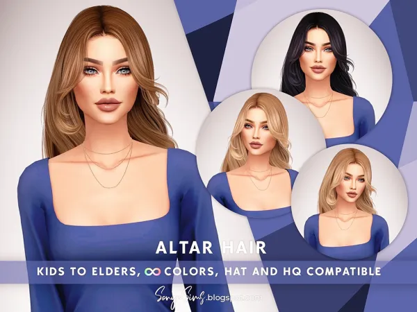 Alpha Altar Hair by sonyasims - The Sims 4 Custom Content
