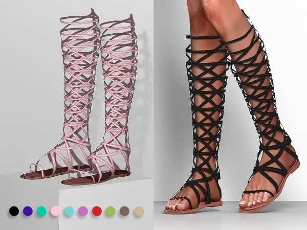 Alpha Shoestopia Bluke Gladiator Sandals by shoestopia - The Sims 4 Custom Content