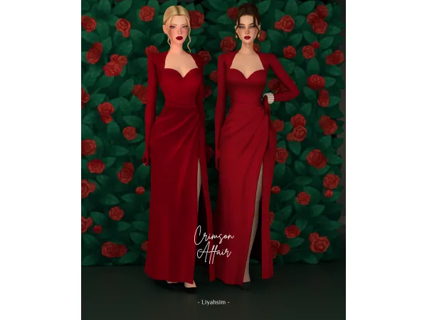 Maxis Match Crimson Affair Dress - The Sims 4 Custom Content
