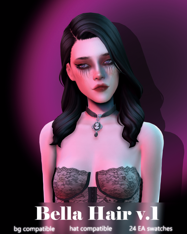 Maxis Match Bella Hair by simsfinds - The Sims 4 Custom Content