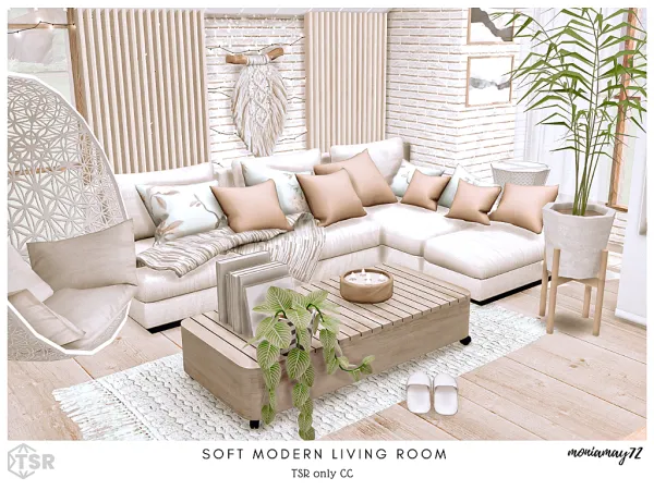 Mix Modern Soft Living Room - The Sims 4 Custom Content