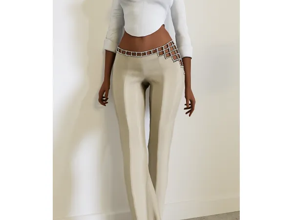 Mix chloé fw 2000 rhinestone dress pants by delicious things - The Sims 4 Custom Content