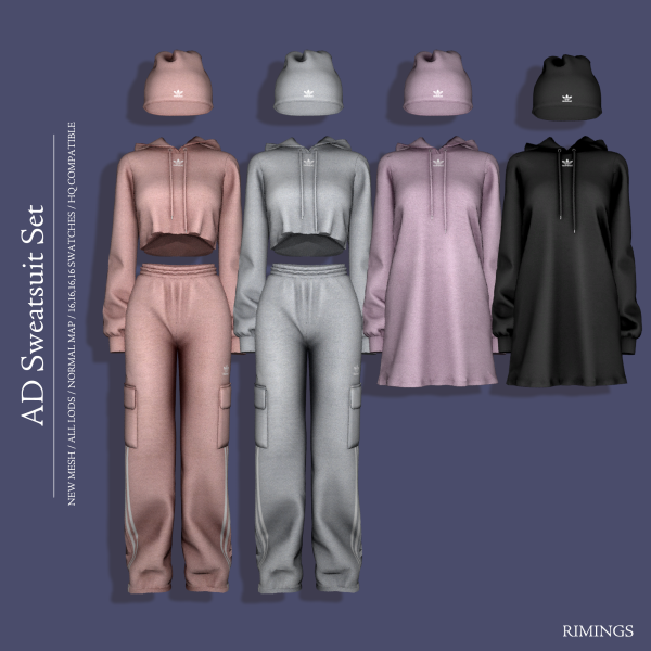 Alpha [RIMINGS] AD Sweatsuit Set by simsfinds - The Sims 4 Custom Content