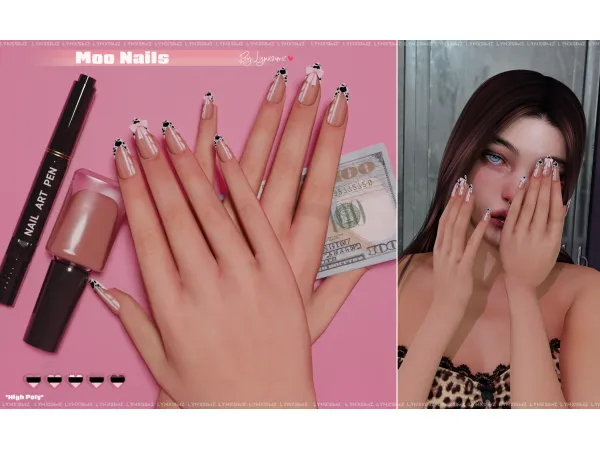 Alpha Moo Nails by simsfinds - The Sims 4 Custom Content