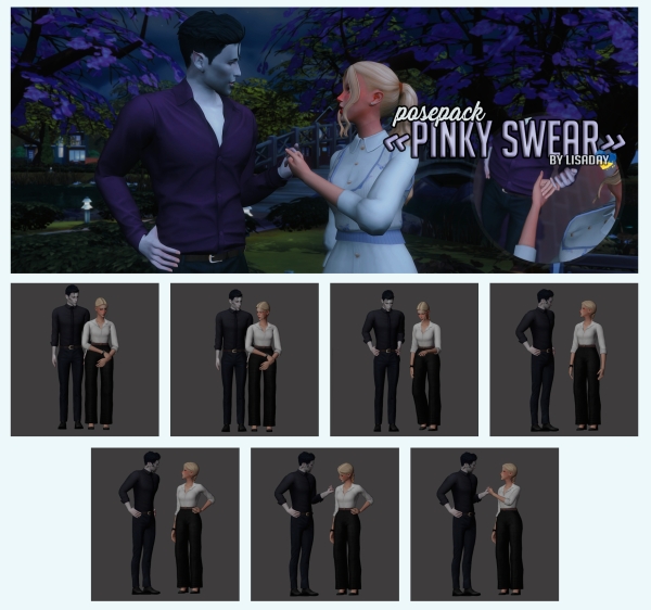 Maxis Match PINKY SWEAR STORY POSE PACK by candycola - The Sims 4 Custom Content