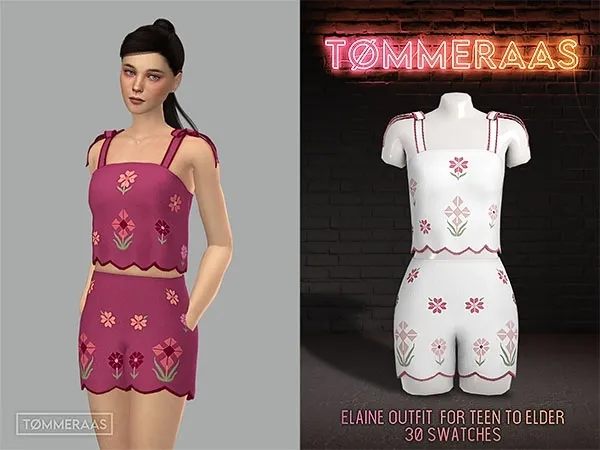 Alpha TØMMERAAS Elaine Outfit for Teen to Elder (#84) by tommeraas - The Sims 4 custom content