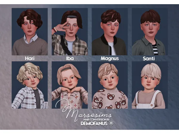Maxis Match Marsosims hair conversion for boys by demofanus - The Sims 4 Custom Content