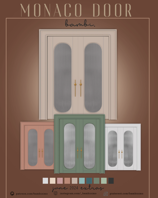 Alpha monaco door by bambisims - The Sims 4 Custom Content