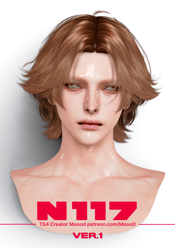 Alpha MoooD Hair N117 VER1 by simsfinds - The Sims 4 Custom Content