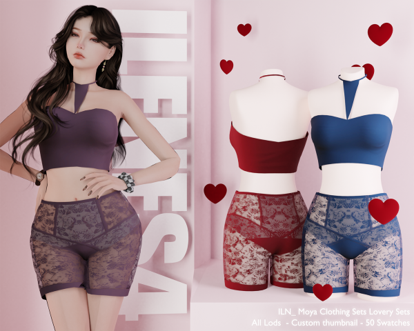 Mix ILN Moya Set by ilenes4 - The Sims 4 Custom Content