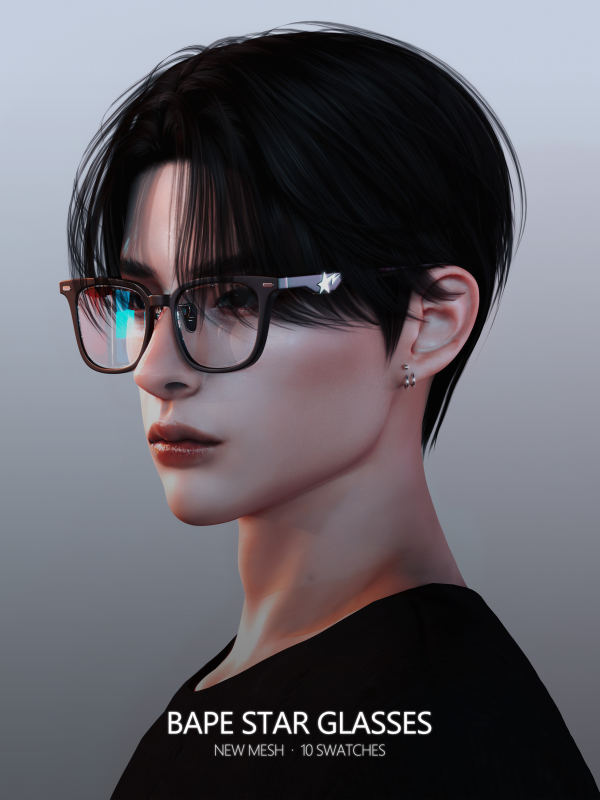 Alpha BAPE Star Glasses by simsfinds - The Sims 4 Custom Content