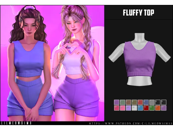 Alpha Fluffy Outfit Top - The Sims 4 Custom Content