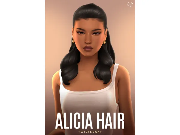 Maxis Match Alicia Hair by TwistedCat - The Sims 4 Custom Content