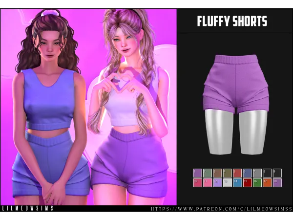 Alpha Fluffy Outfit Shorts by liilmeowsims - The Sims 4 Custom Content