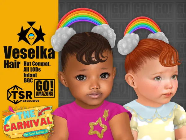 Maxis Match Veselka Hair (The Carnival) by GoAmazons - The Sims 4 Custom Content
