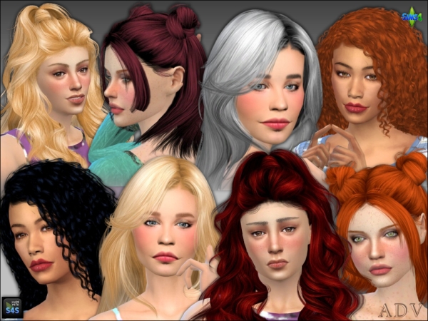 Mix Hair Recolors by artedellavita_mabra - The Sims 4 Custom Content