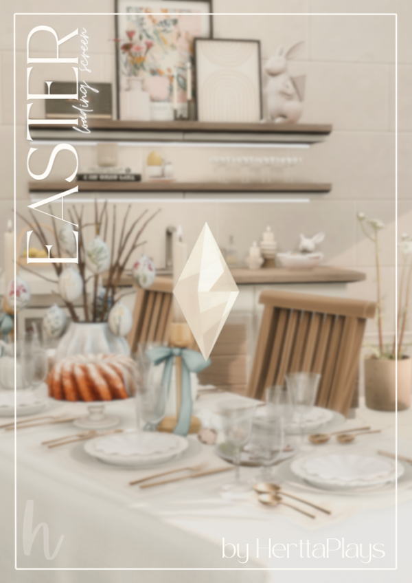 Mix [HerttaPlays] Easter Lunch Loading Screen by simsfinds - The Sims 4 Custom Content
