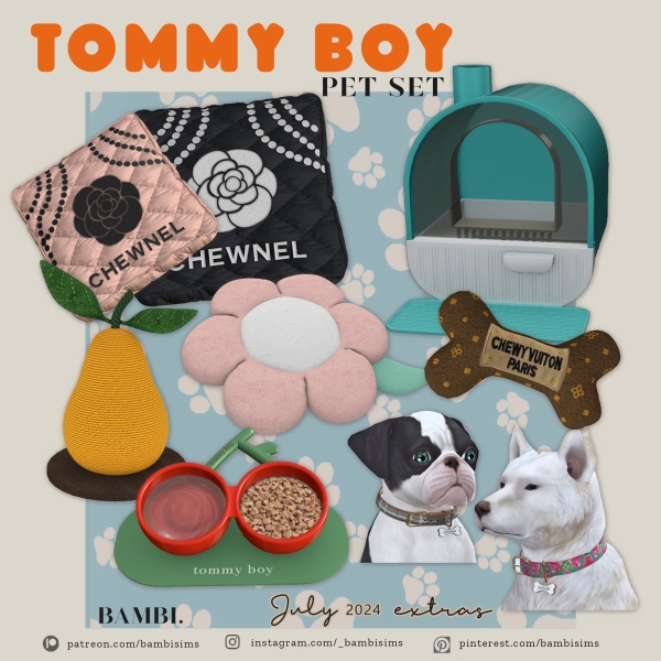 Alpha tommy boy pet set by bambisims - The Sims 4 Custom Content