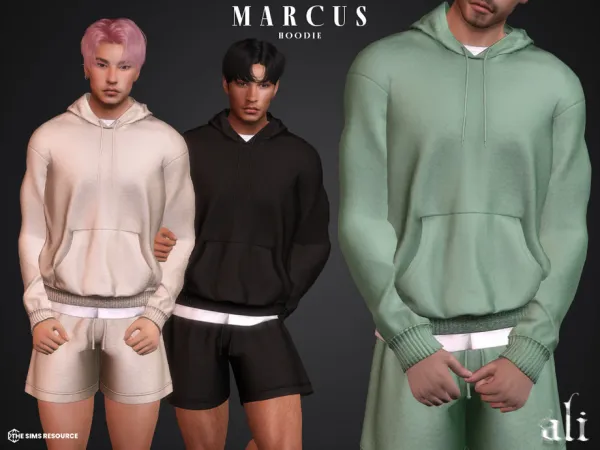 Mix MARCUS hoodie by thesimsresource - The Sims 4 Custom Content