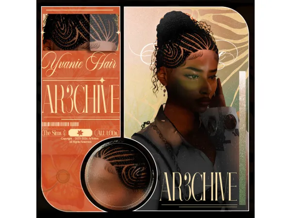 Alpha Yvanie Hairstyle by ar3chive - The Sims 4 Custom Content