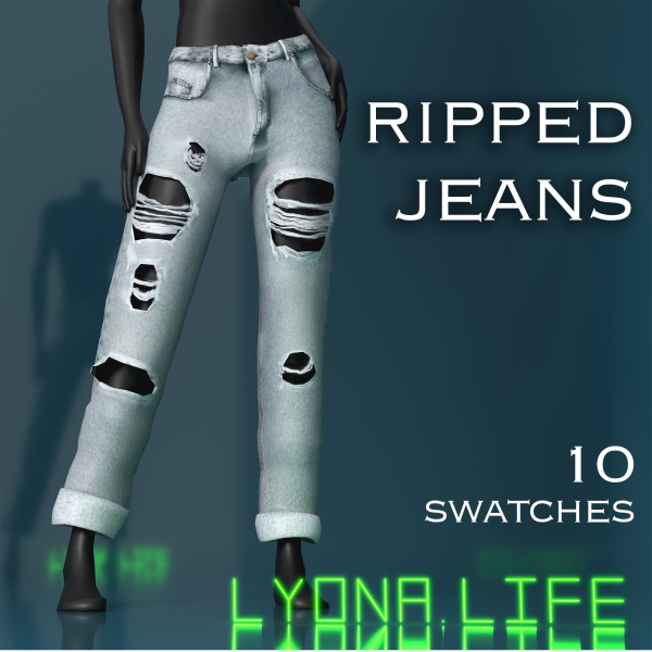 Mix Ripped Jeans by lyonalife - The Sims 4 Custom Content
