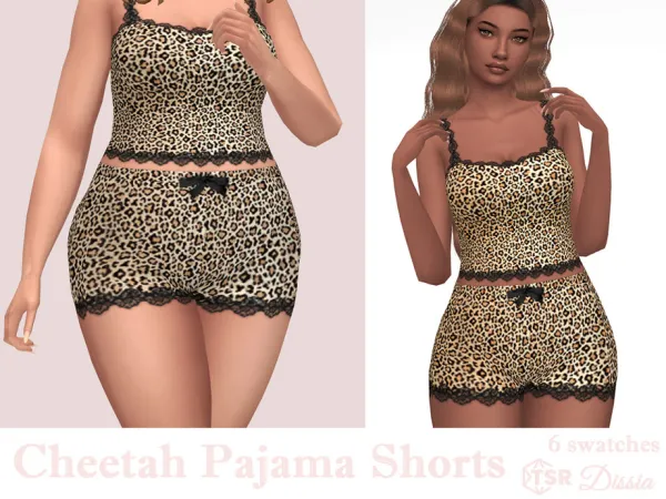 Mix Cheetah Pajama Shorts by thesimsresource - The Sims 4 Custom Content