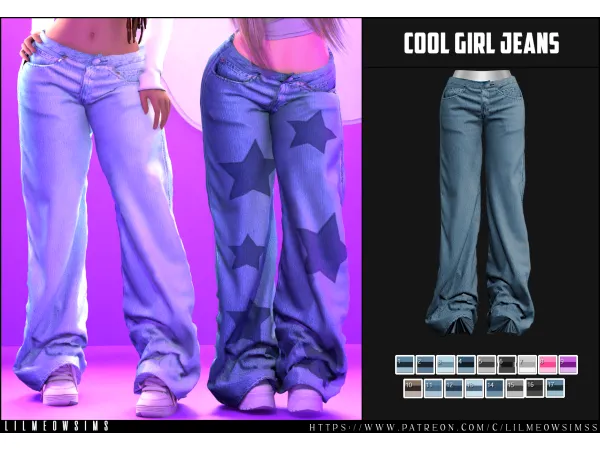 Alpha Cool GIrl Jeans by liilmeowsims - The Sims 4 Custom Content