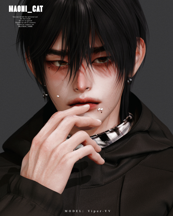 Alpha [Maoni_cat] TS Labret No3 by simsfinds - The Sims 4 Custom Content