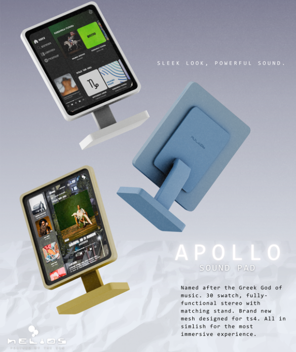 Mix APOLLO Sound Pad MA x HELIOS Functional Stereo by simsfinds - The Sims 4 Custom Content