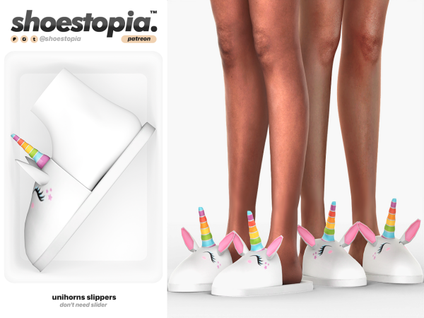 Alpha Shoestopia Unihorns Slippers by shoestopia - The Sims 4 Custom Content