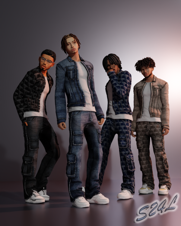 Alpha Ruff AM Denim set by simsfinds - The Sims 4 Custom Content