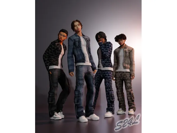 Alpha Ruff AM Denim set by sailor24love - The Sims 4 Custom Content