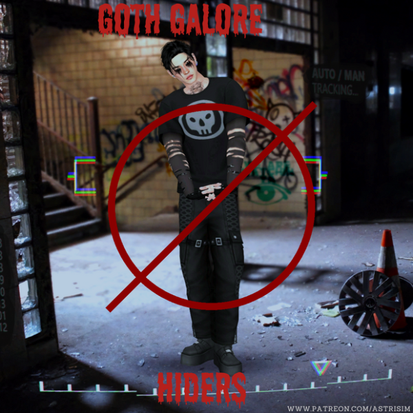 Mix Goth Galore CAS Hiders by astrisim - The Sims 4 Custom Content