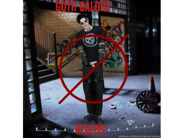 Mix Goth Galore CAS Hiders by Astrisim - The Sims 4 Custom Content