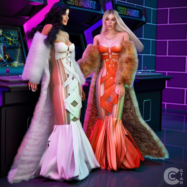 Alpha Cutout Dress with Crisscrossed Strips by cool_content_star - The Sims 4 Custom Content